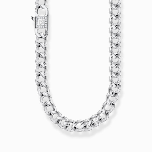 Thomas Sabo Sterling Silver Curb Chain with Cubic Zirconia Clasp 45cm KE2112-051-14