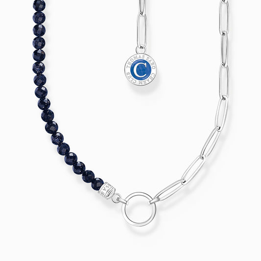 Thomas Sabo Charmista Half Blue Stone 45cms Necklace KE2189-007-32-L45V