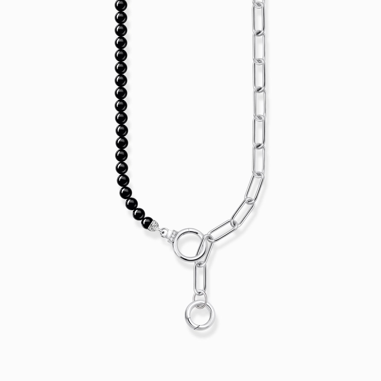 Charmista Half Onyx Silver Necklet