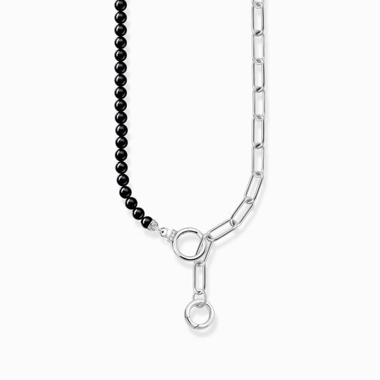Charmista Half Onyx Silver Necklet