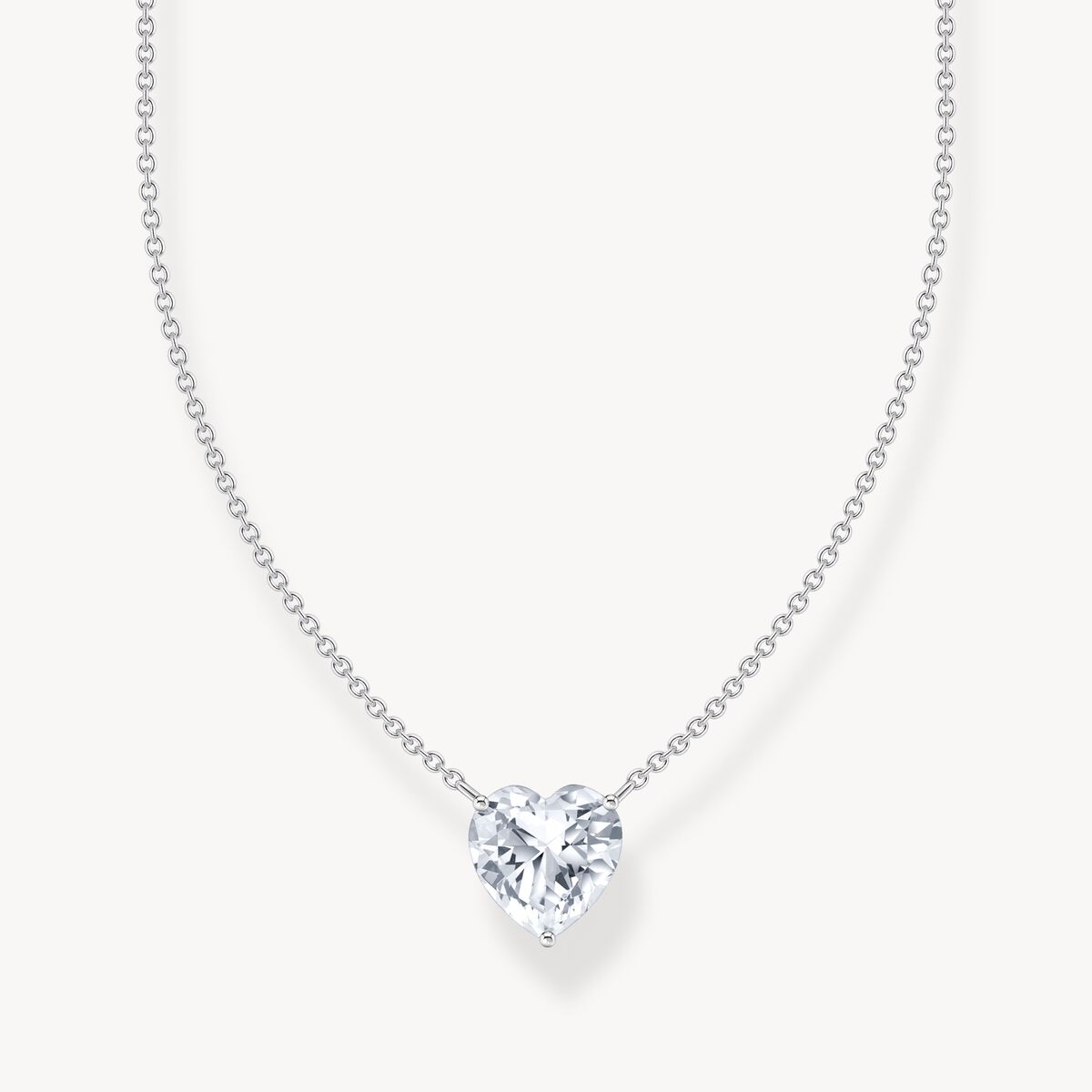 Thomas Sabo Sterling Silver Cubic Zirconia Heart Necklace KE2211-051-14