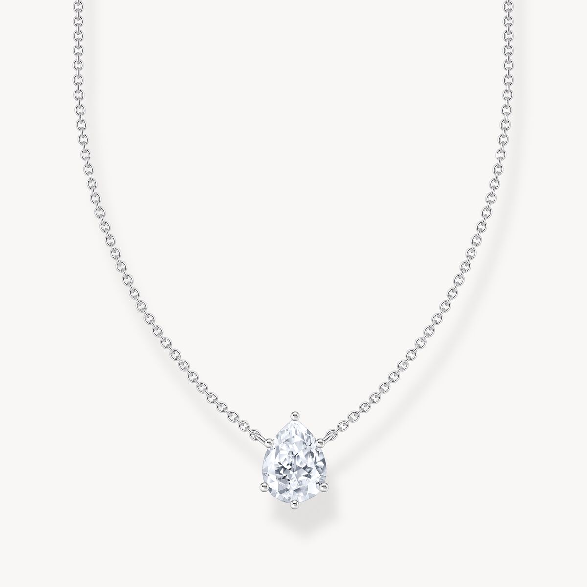 Thomas Sabo Sterling Silver Pear Cut Cubic Zirconia Necklace KE2213-051-14