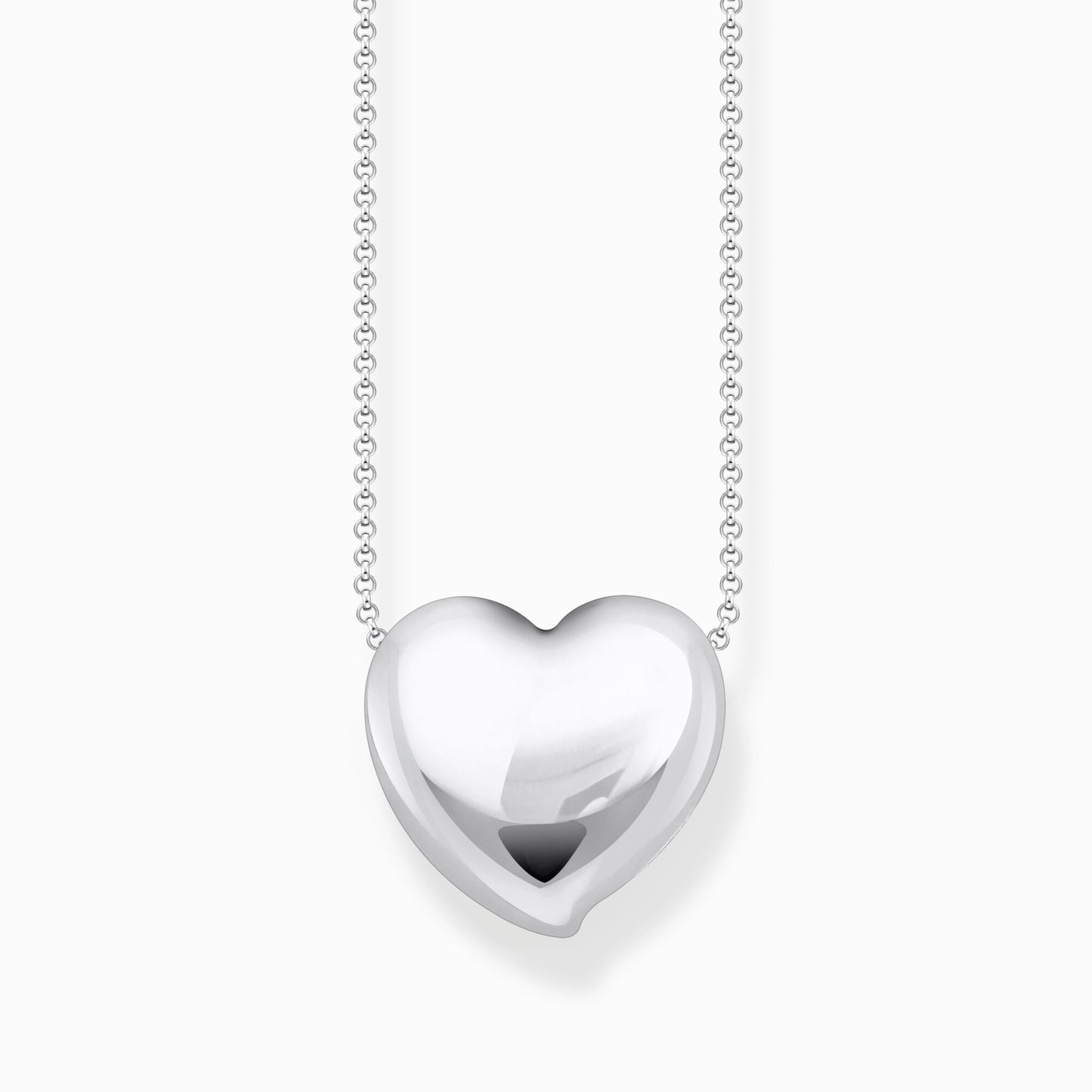Thomas Sabo Sterling Silver Large Polished Hollow Heart Slider Necklace KE2276-001-21