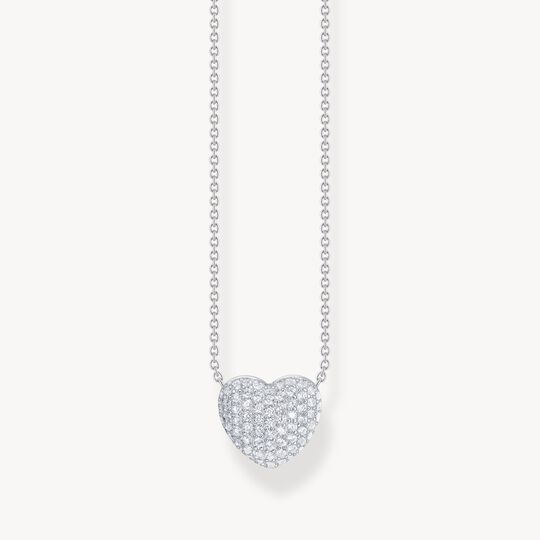 Thomas Sabo Sterling Silver Fixed Pave Heart Necklace KE2277-051-14