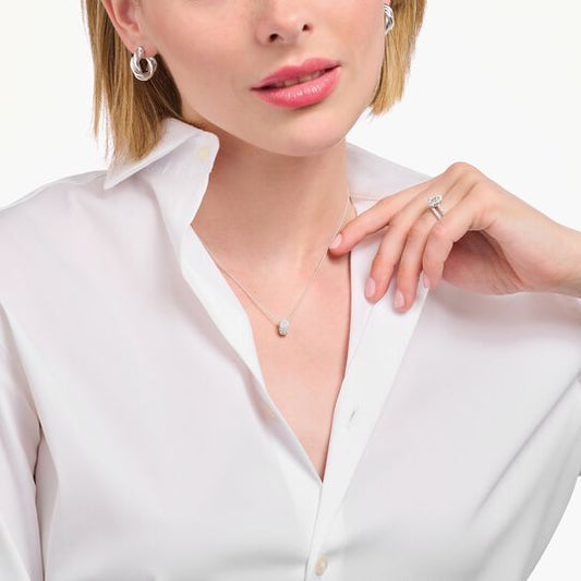 Thomas Sabo Sterling Silver White Cubic Zirconia Loop Necklace KE2278-051-14