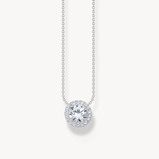 Thomas Sabo Sterling Silver Round Cluster Cubic Zirconia Necklace KE2279-051-14