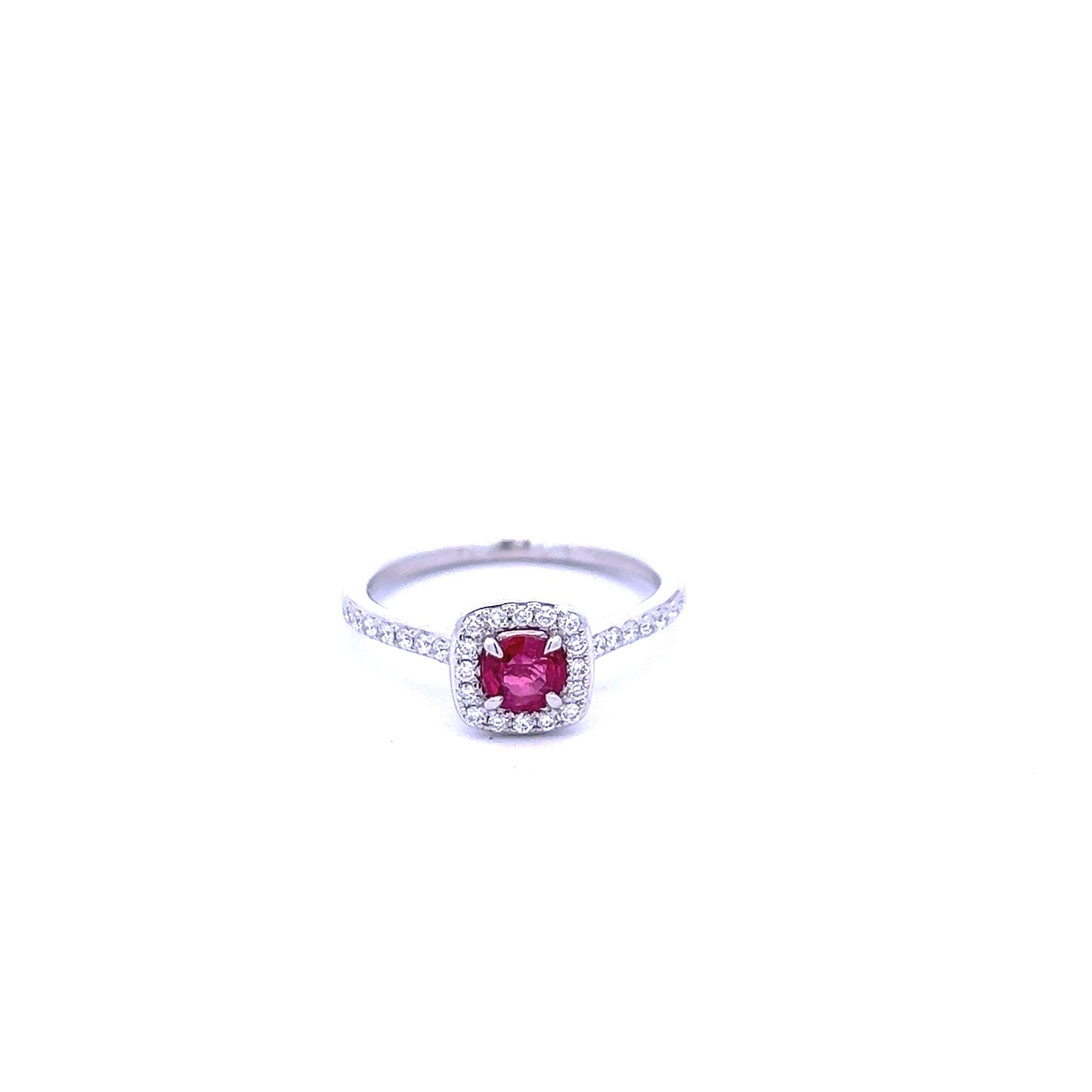 Platinum Ruby and Diamond Ring