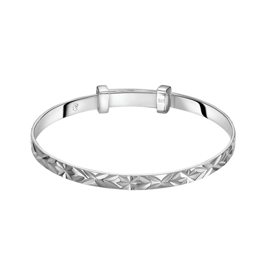 Little Stars Maeve Diamond Cut Pattern Bangle