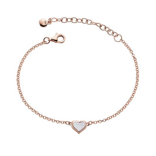 Little Stars Ainsley Rose Gold Plated Mother of Pearl Heart Bracelet LSB0587