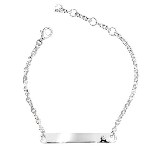 Little Star LUXE Childrens Silver Diamond ID Bracelet Vesper LSB0630