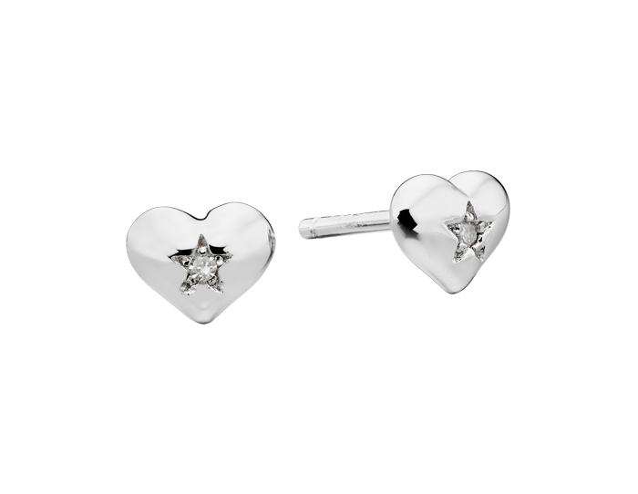 Little Star Sterling Silver Suri Heart Stud Earrings LSE0031