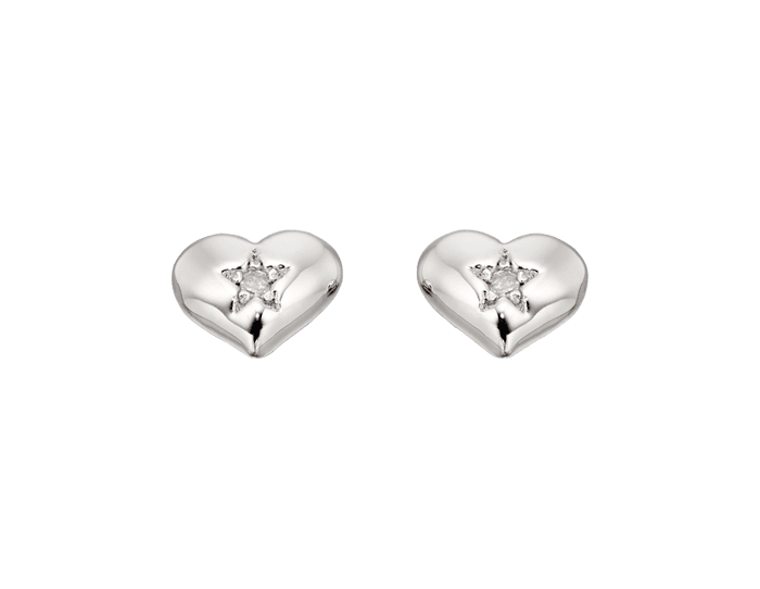Little Star Sterling Silver Suri Heart Stud Earrings LSE0031