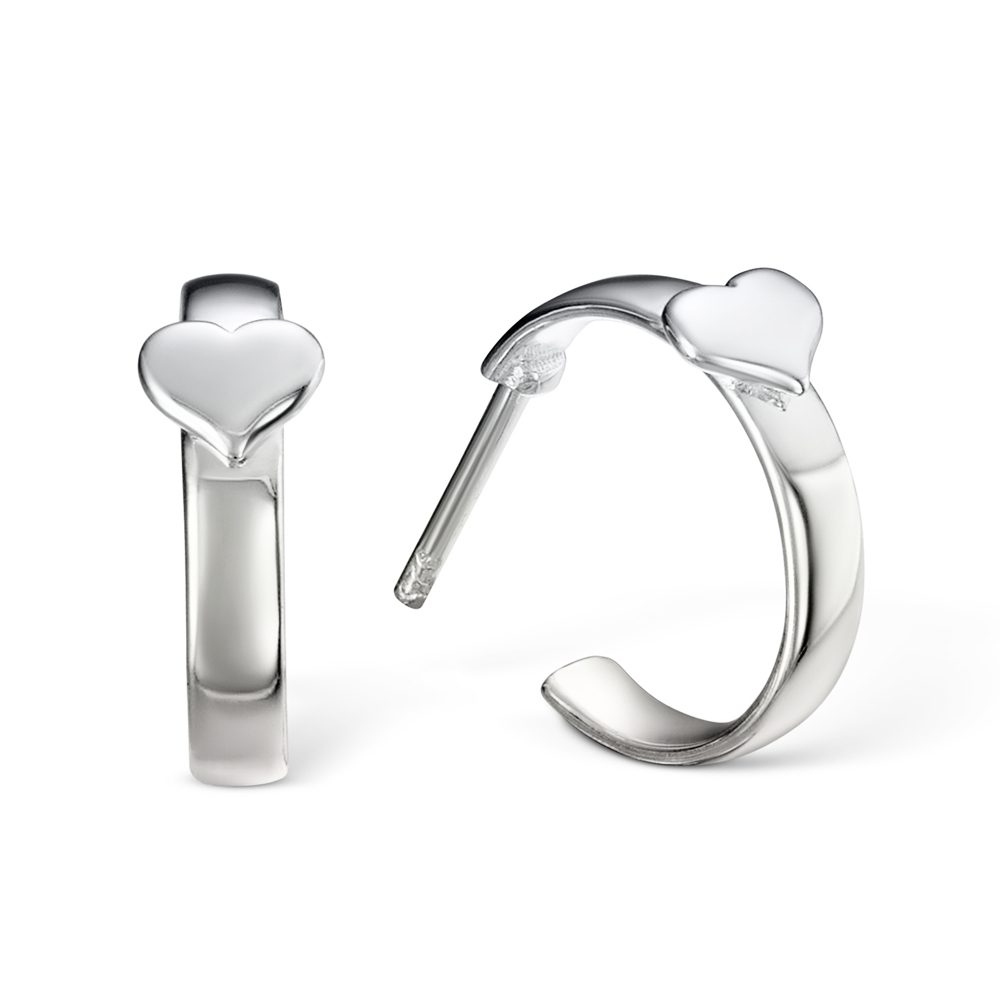 Little Star Novie Silver Heart Hoop Earrings