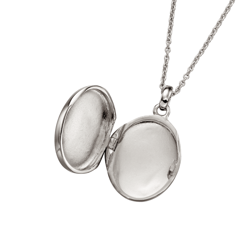 Little Star Sterling Silver Orla Oval Locket and Chain LSN0345