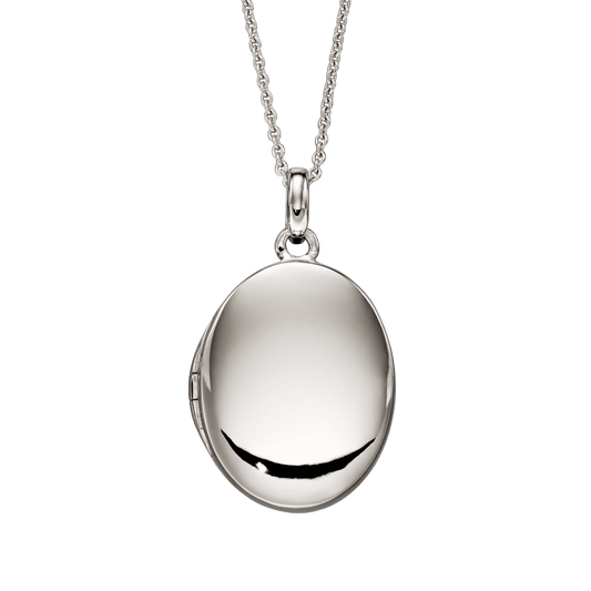 Little Star Sterling Silver Fiadh Oval Locket and Chain