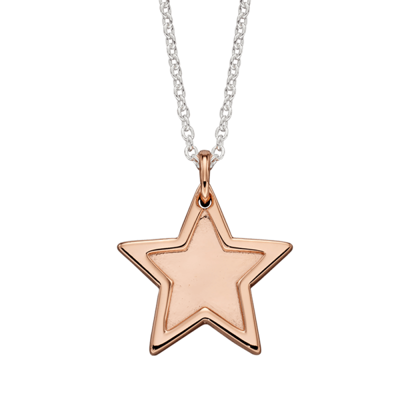 Little Star Sterling Silver and Rose Gold Plated Adult Celeste Star Necklace LSN0350