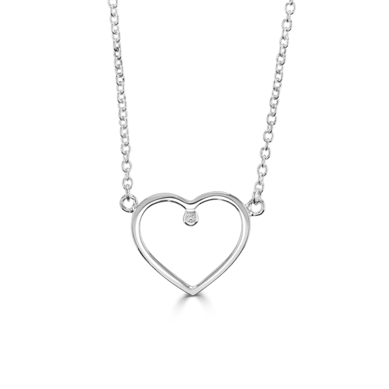 Little Star Sterling Silver Naya Diamond Heart Necklace LSN0368