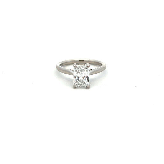 Platinum 1.53ct Radiant Cut Laboratory Grown Diamond Ring Size M