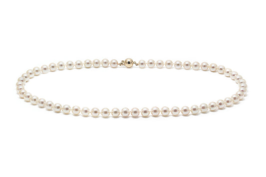 9ct Yellow Gold Akoya Cultured Pearl 7-7.5mm Necklace 18"
