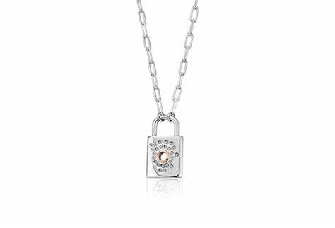 Clogau Cariad Sparkle White Topaz Padlock Necklace