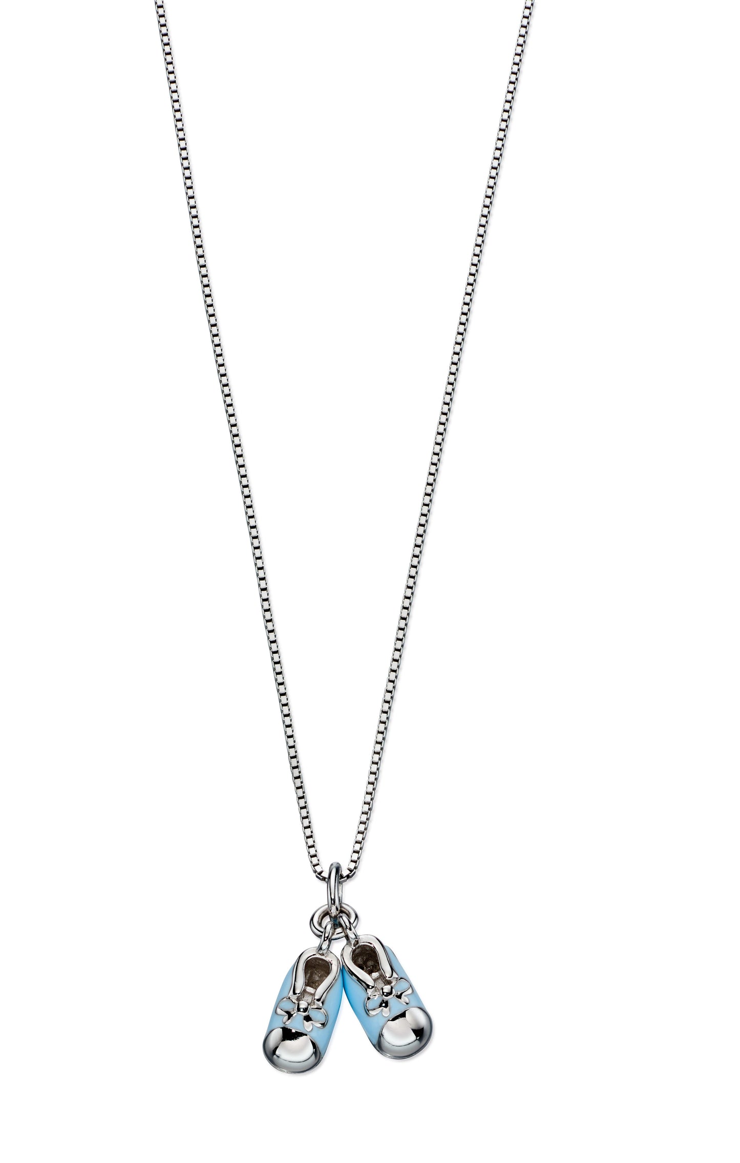 Sterling Silver Children's Blue Booties Necklace