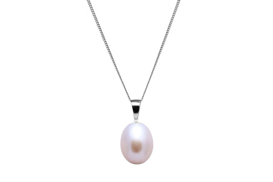 9ct White Gold Freshwater Cultured Pearl 9mm Pendant