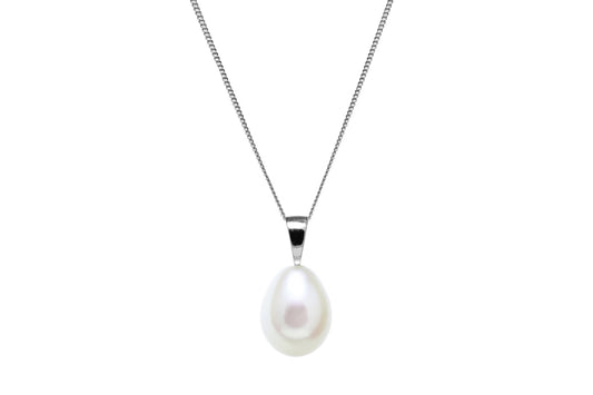 9ct White Gold White Freshwater Cultured Pearl 9mm Pendant