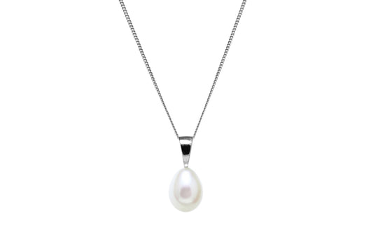 9ct White Gold White Freshwater Cultured Pearl 7.5-8mm Pendant