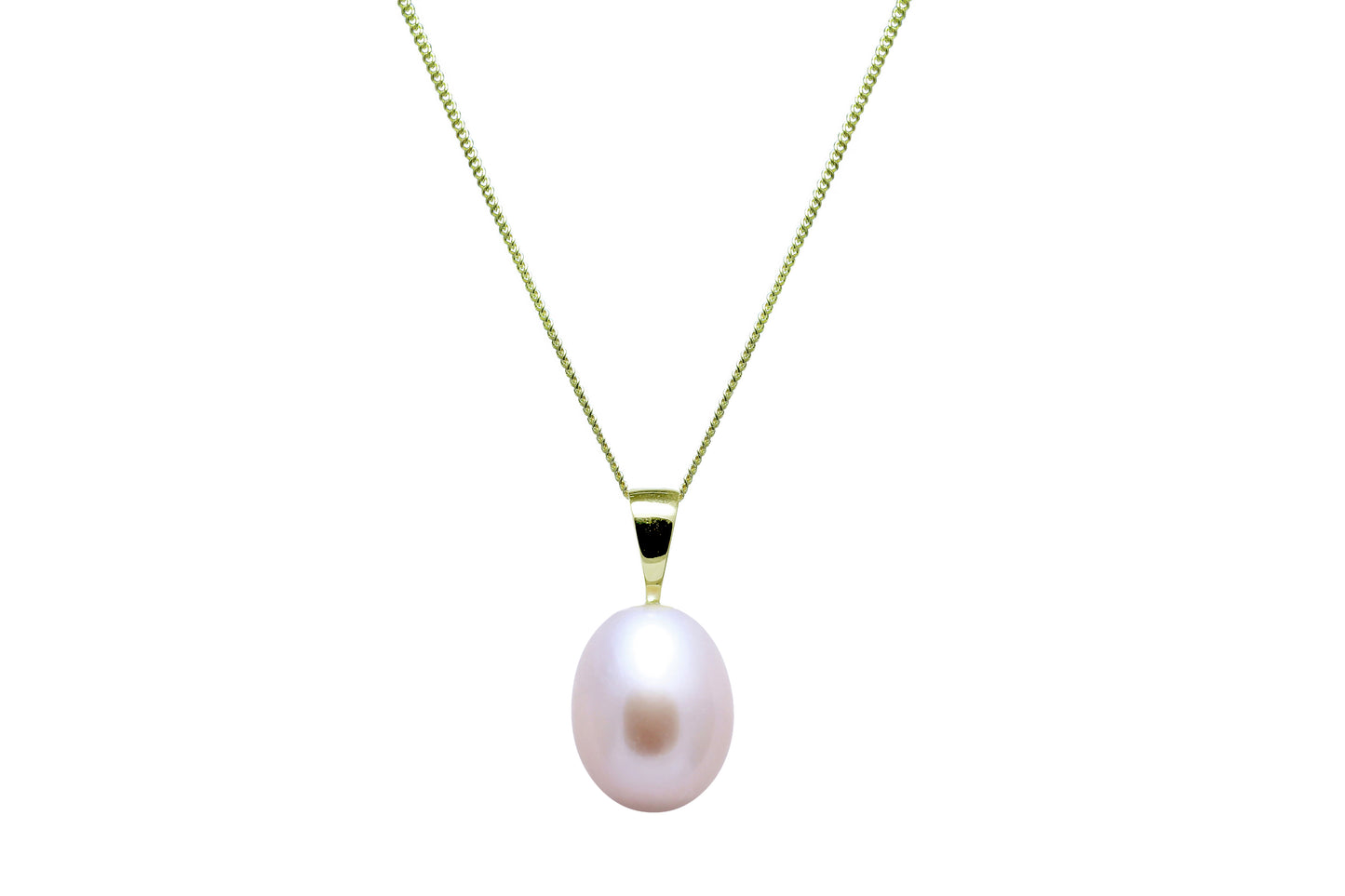9ct White Gold Pink Freshwater Cultured Pearl 9mm Pendant