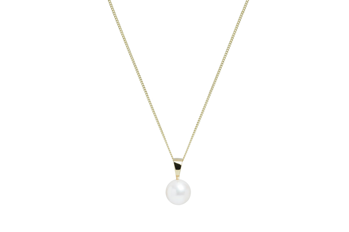 9ct Yellow Gold Freshwater Round Cultured Pearl 8-8.5mm Pendant