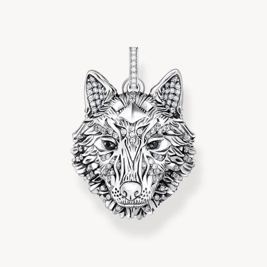 Thomas Sabo Sterling Silver Large Wolf Head Pendant PE965-691-21