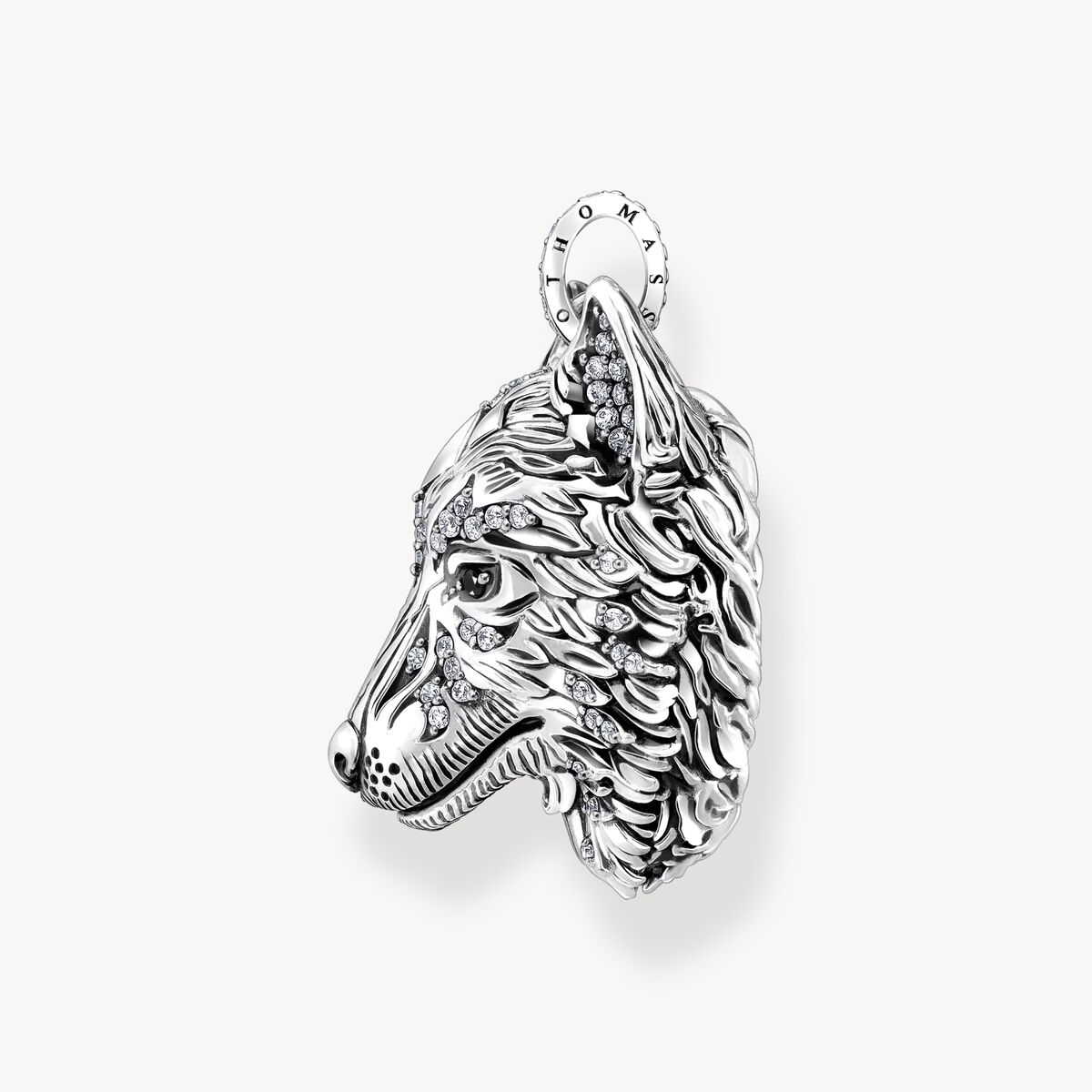 Thomas Sabo Sterling Silver Large Wolf Head Pendant PE965-691-21