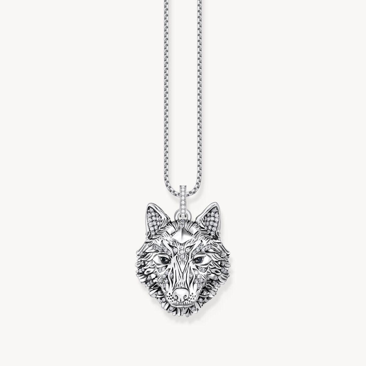 Thomas Sabo Sterling Silver Large Wolf Head Pendant PE965-691-21
