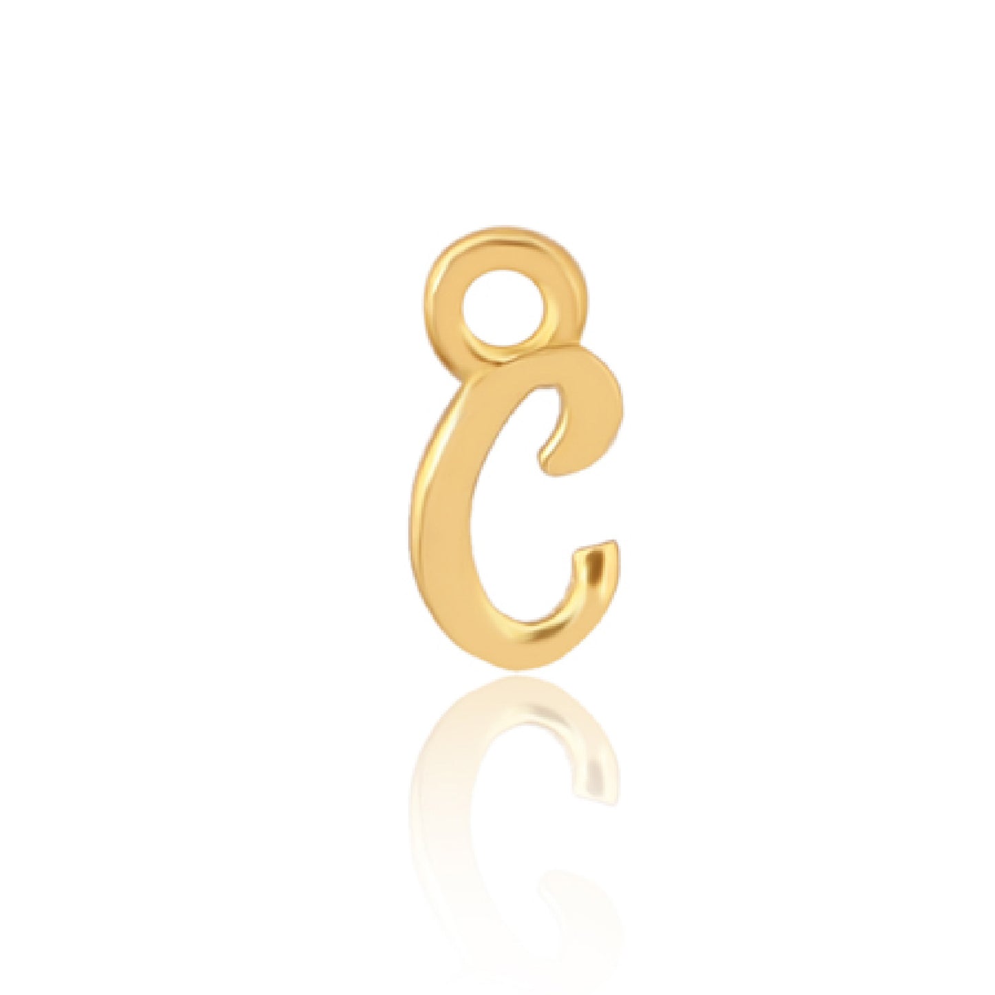 Permanent Jewellery Yellow Gold Vermeil Initial C Charm