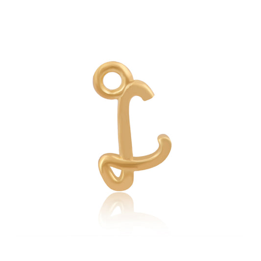 Permanent Yellow Gold Vermeil Initial L Charm