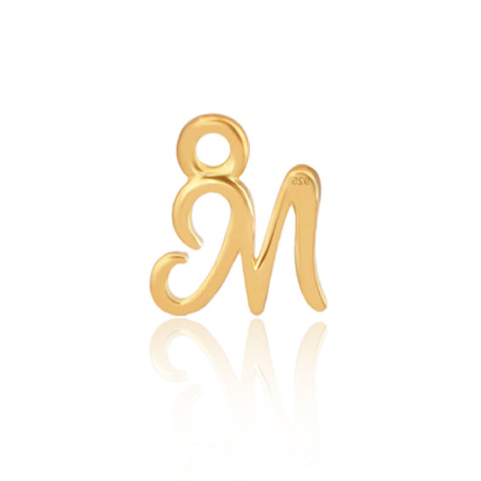 Permanent Yellow Gold Vermeil Initial M Charm
