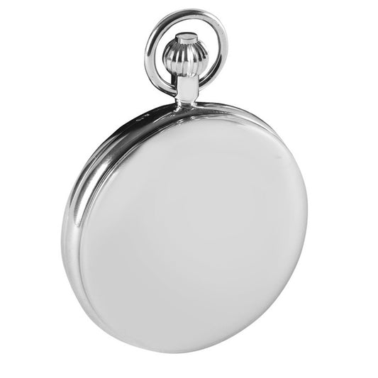 Woodford Chromeplated Dual Time Sun and Moon Dial Pocket Watch and Chain