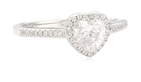 Diamonfire Sterling Silver Heart Ring