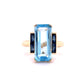 9ct Yellow Gold Art Deco Style Blue Topaz And Sapphire Ring