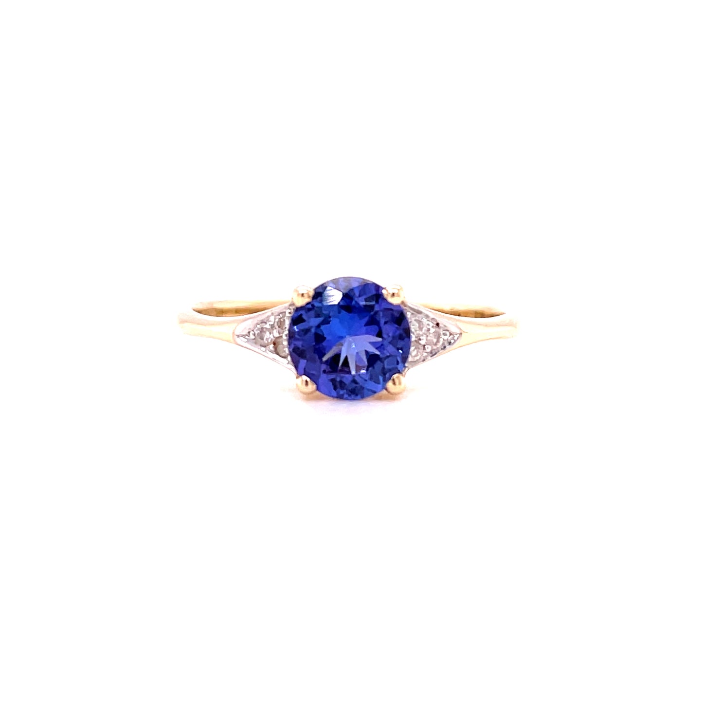 9ct Yellow Gold Tanzanite And Diamond Ring