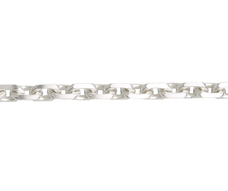 Sterling Silver Solid Heavy 8" Angle Filed Trace Bracelet