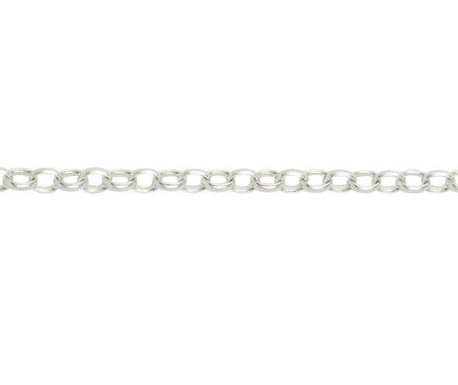 Sterling Silver Oval Belcher Chain 28"