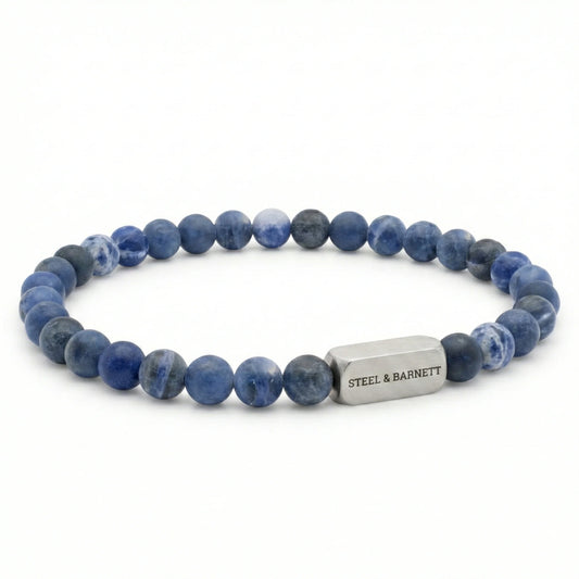 Steel & Barnett 6mm Round Matte Sodalite Gemstone Bead Bracelet Small