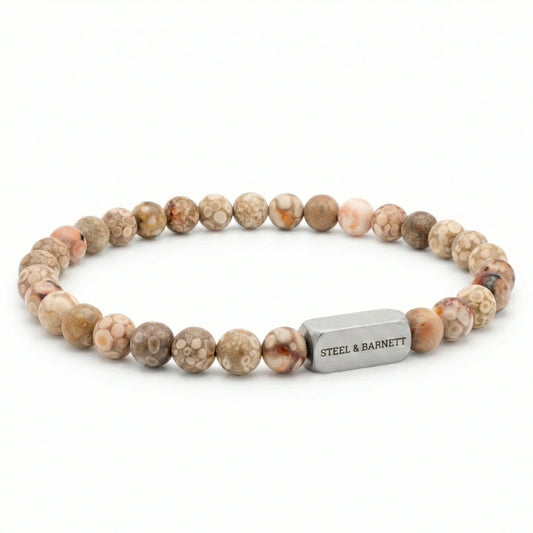 Steel & Barnett 6mm Round Maifanite Gemstone Bead Bracelet Small