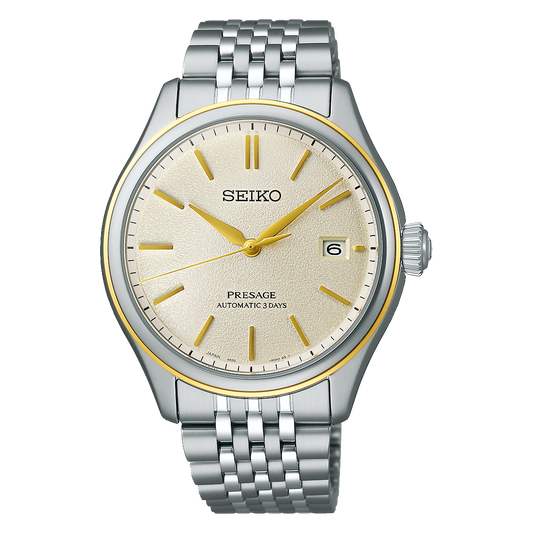 Seiko Presage Classic Series Delicate Cream Silk Dial Bracelet Watch SPB478J1