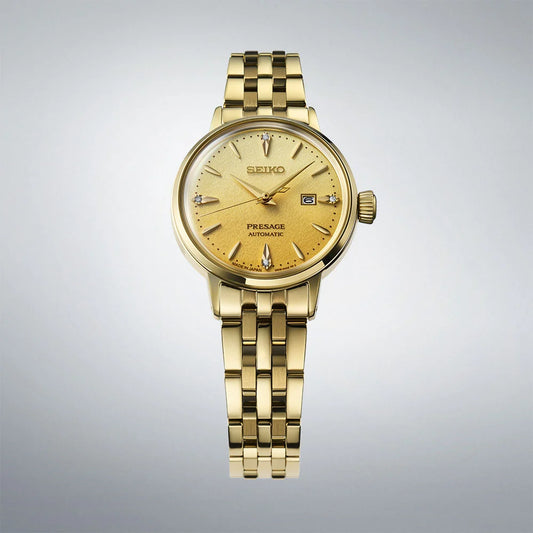 Seiko Presage ‘Eggnog’ Diamond-set 30mm Cocktail Time Watch SRE018J1