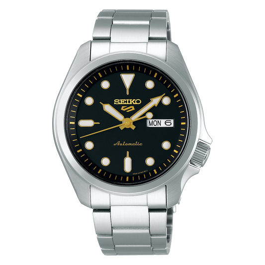Seiko 5 Black Dial Automatic Stainless Steel Bracelet Watch SRPE57K1