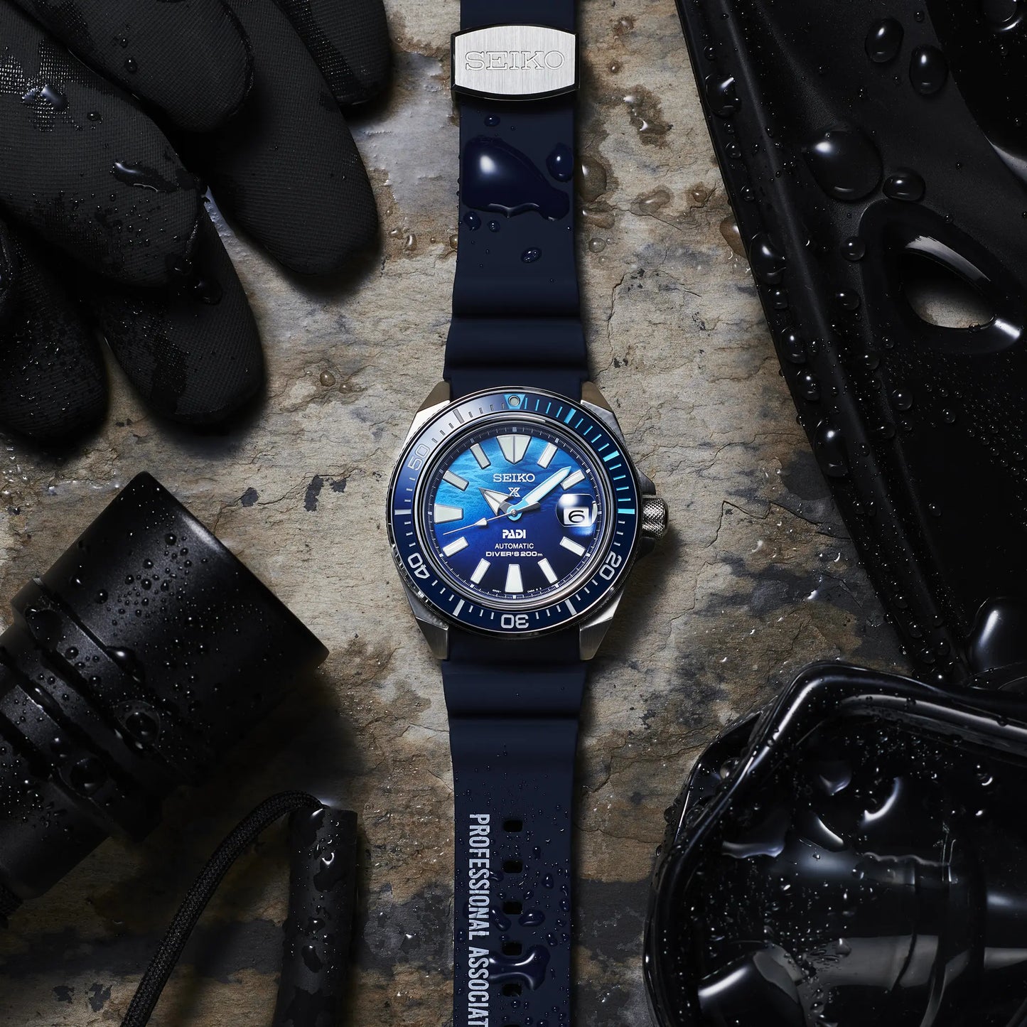 Seiko Prospex Special Edition Great Blue Samurai Scuba PADI Watch SRPJ93K1