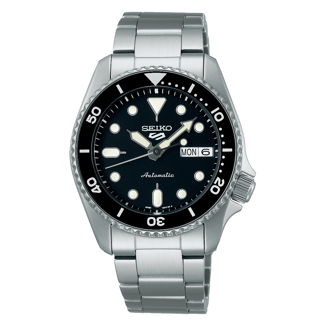 Seiko 5 Sports SKX Midi Black Dial And Bezel Automatic Bracelet Watch SRPK29K1