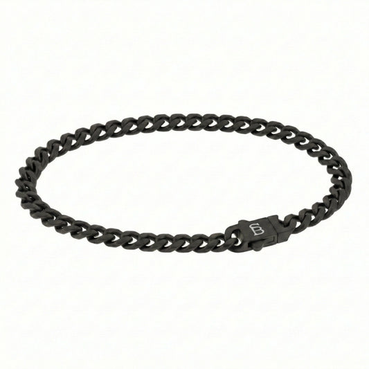 Steel & Barnett Link Chain Bracelet In Black Stainless Steel Small